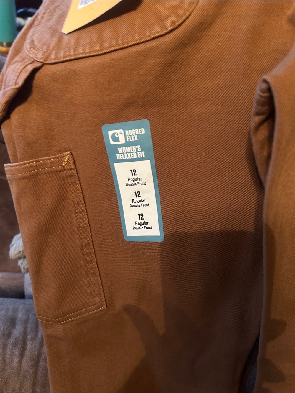 Carhartt Brown Relaxed Women’s Jeans with Logo Patch - Picture 5 of 7